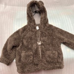 Carter’s-baby Size 9 fuzzy zip up faux fur-brown